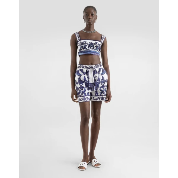 Dolce & Gabbana Majolica-print poplin shorts, view 2
