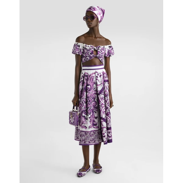 Dolce & Gabbana Majolica-print poplin top, view 2