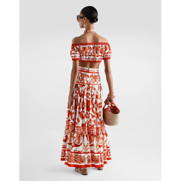 Dolce & Gabbana Majolica-print poplin top, view 3