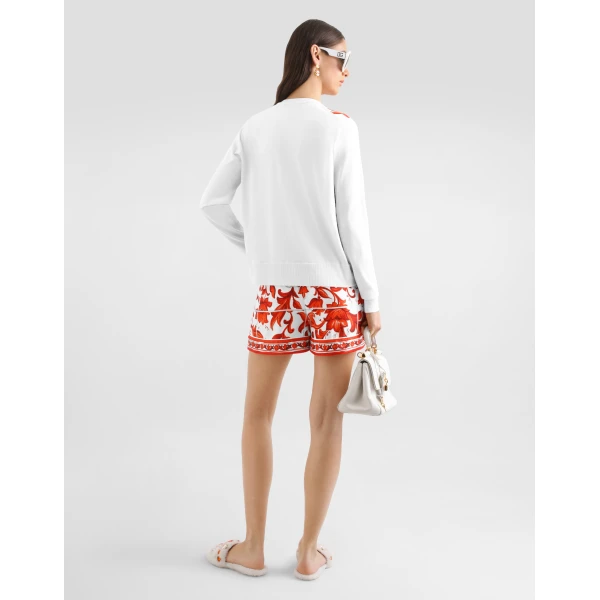 Dolce & Gabbana Majolica-print silk and twill cardigan, view 3