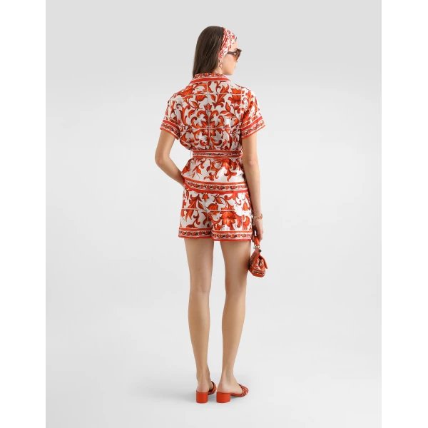 Dolce & Gabbana Majolica-print silk bermuda Shorts, view 3