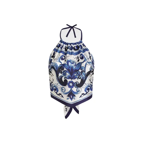 Dolce & Gabbana Majolica-print silk top