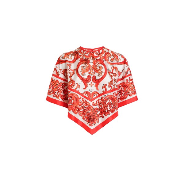 Dolce & Gabbana Majolica-print silk top