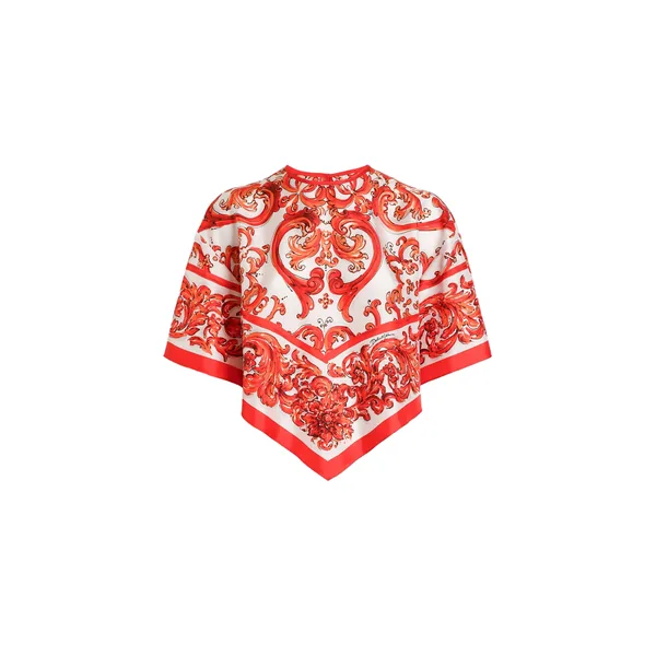 Dolce & Gabbana Majolica-print silk top