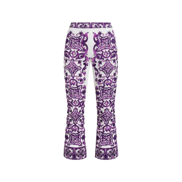 Dolce & Gabbana Majolica print silk trousers