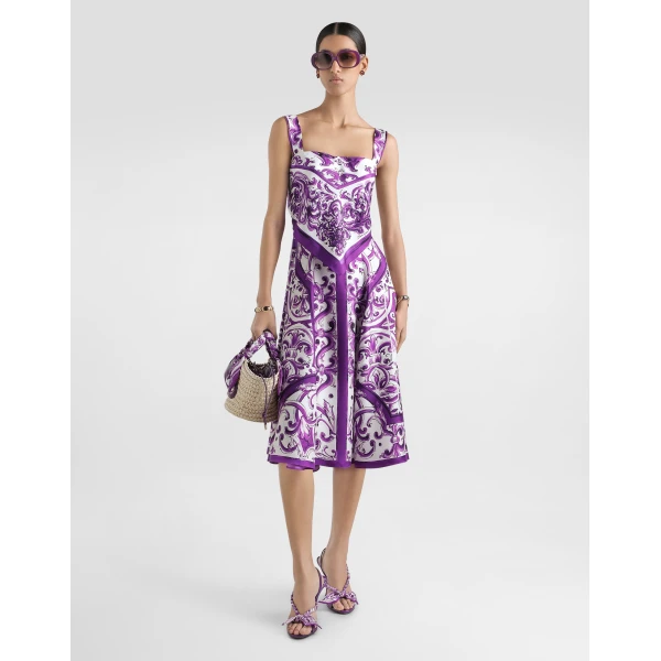 Dolce & Gabbana Majolica-print silk twill dress, view 2