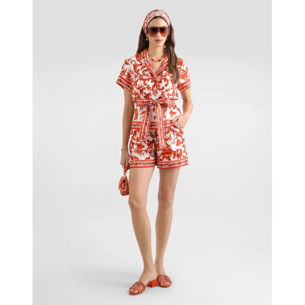 Dolce & Gabbana Majolica-print vanity silk shirt, view 2