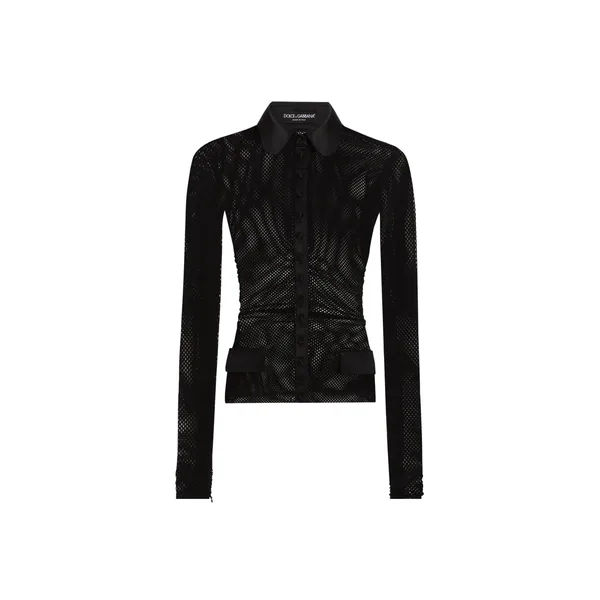 Mesh shirt jacket
