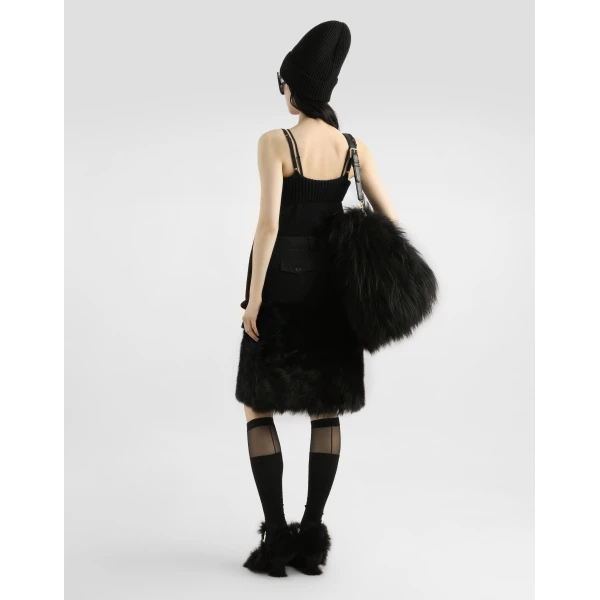 Dolce & Gabbana Midi skirt with fur, view 3