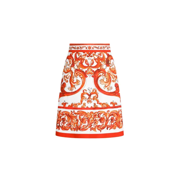 Dolce & Gabbana Miniskirt in majolica-print mat Skirt