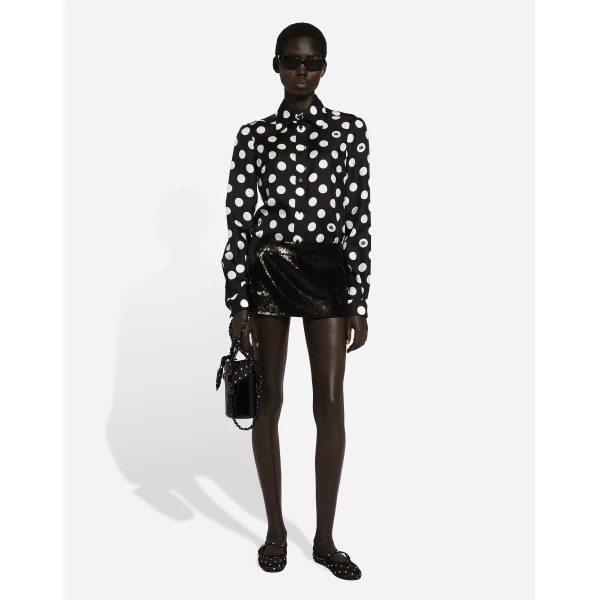 Dolce & Gabbana Miniskirt with micro-sequin embellishment Skirt, view 2