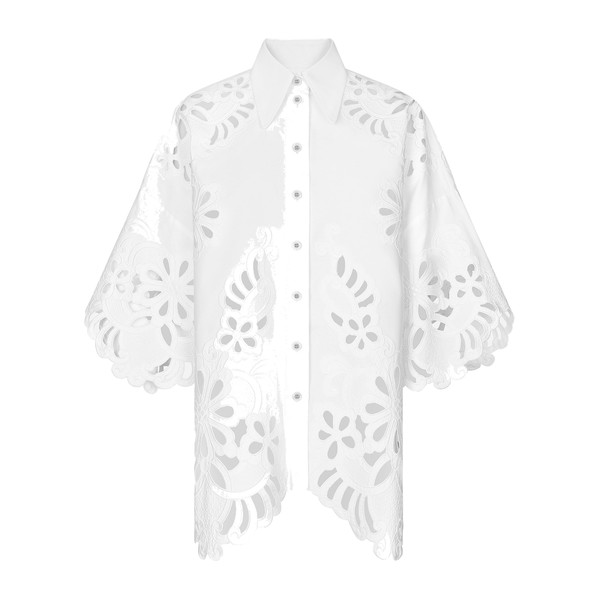 Dolce & Gabbana Oversize cotton shirt with cut-out detailing