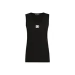 Dolce & Gabbana Oversize jersey tank top with DG logo embroidery