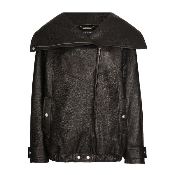 Dolce & Gabbana Oversize vegetable-tanned lambskin biker jacket
