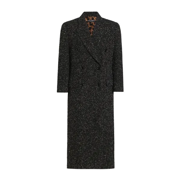 Dolce & Gabbana Oversized double-breasted coat in wool blend chevron