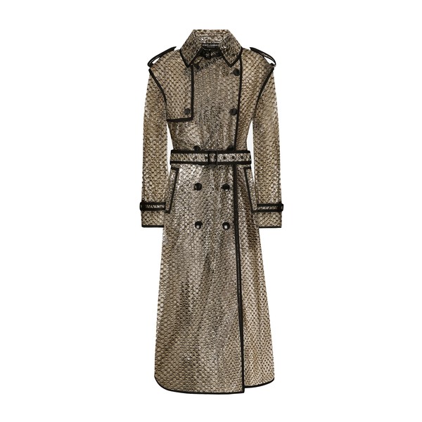 Dolce & Gabbana PVC-bonded lurex mesh trench coat