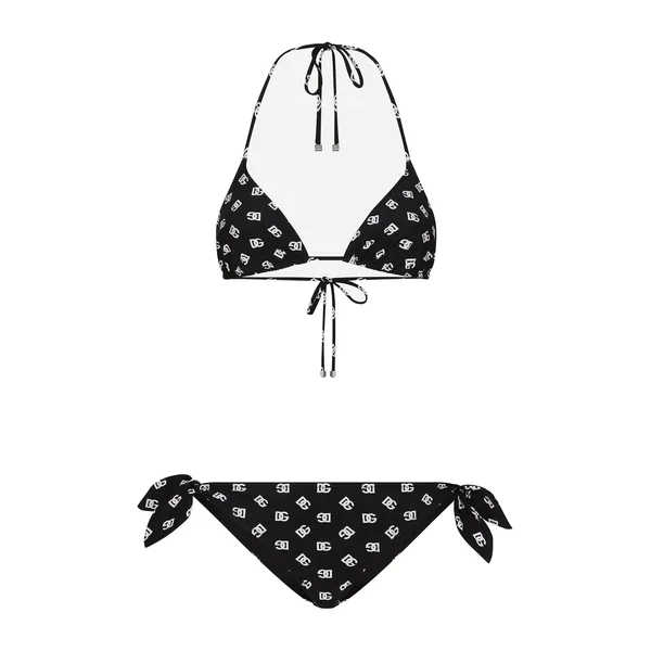 Dolce & Gabbana Padded triangle bikini with DG logo print