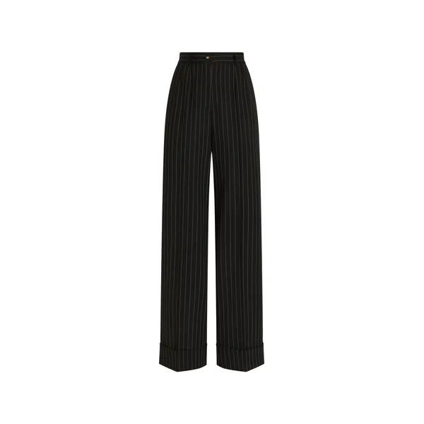 Pinstripe bi-stretch wool trousers