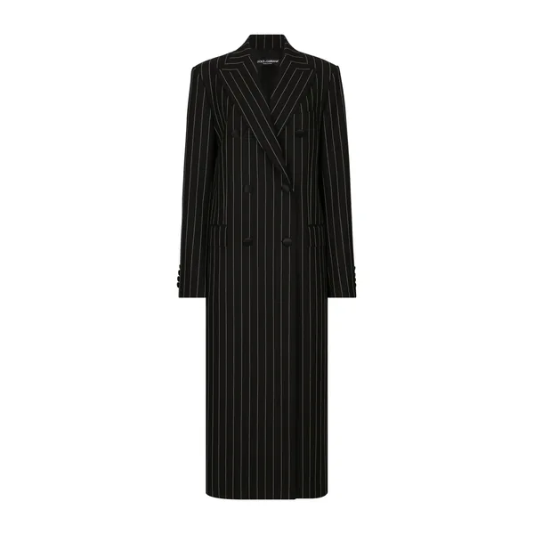 Dolce & Gabbana Pinstripe double-breasted coat in woolen fabric