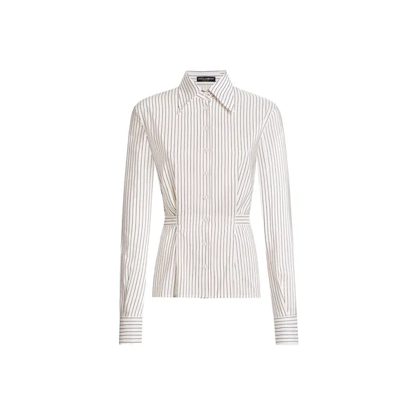 Pinstripe silk and cotton shirt