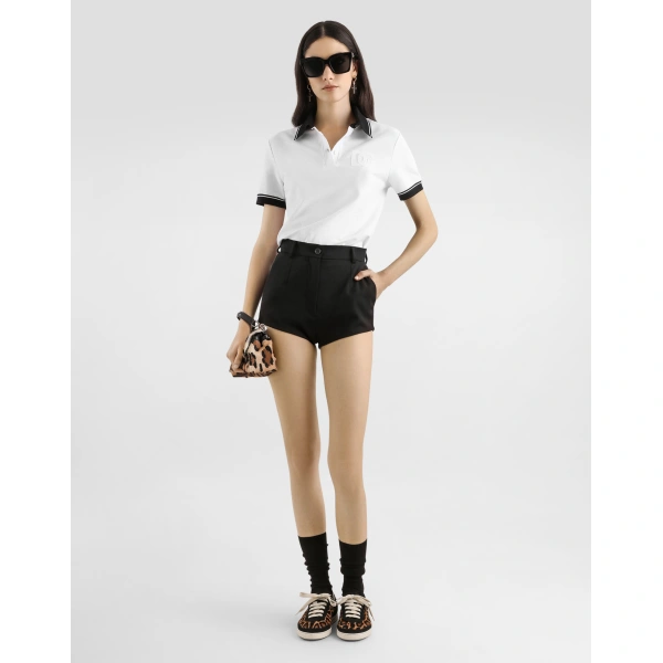 Dolce & Gabbana Piqué polo shirt with embroidery, view 2