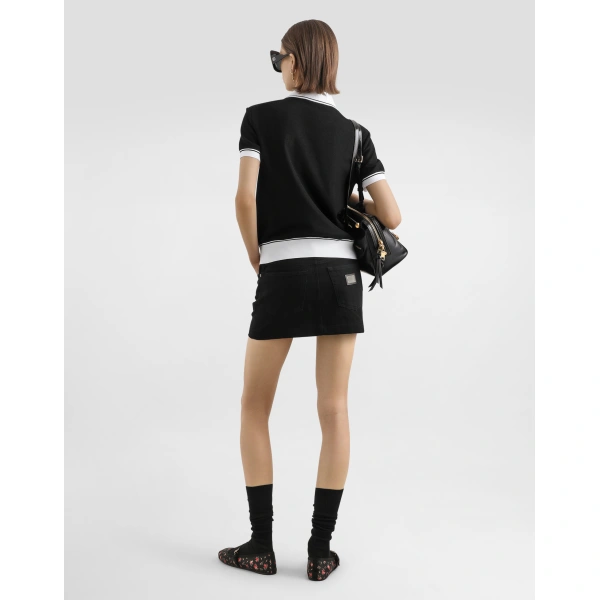 Dolce & Gabbana Piqué polo shirt with embroidery, view 3