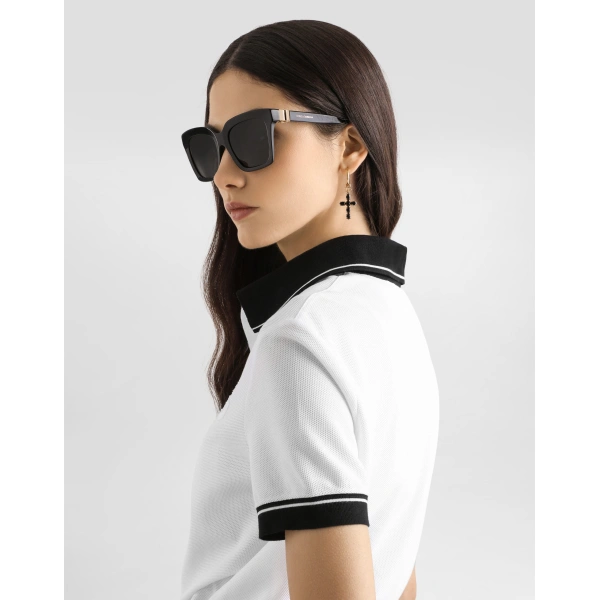 Dolce & Gabbana Piqué polo shirt with embroidery, view 6