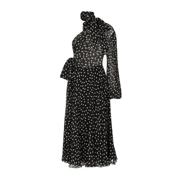 Dolce & Gabbana Polka-dot one-shoulder chiffon dress