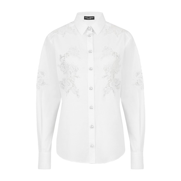 Dolce & Gabbana Poplin shirt with lace openwork