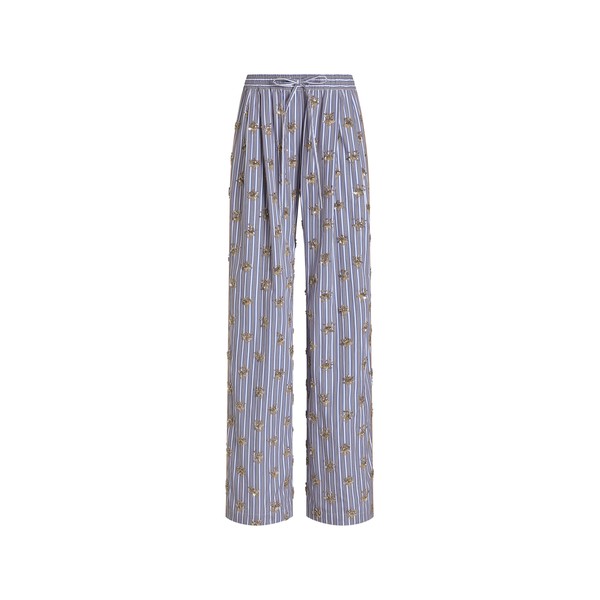Dolce & Gabbana Poplin trousers with floral embroidery