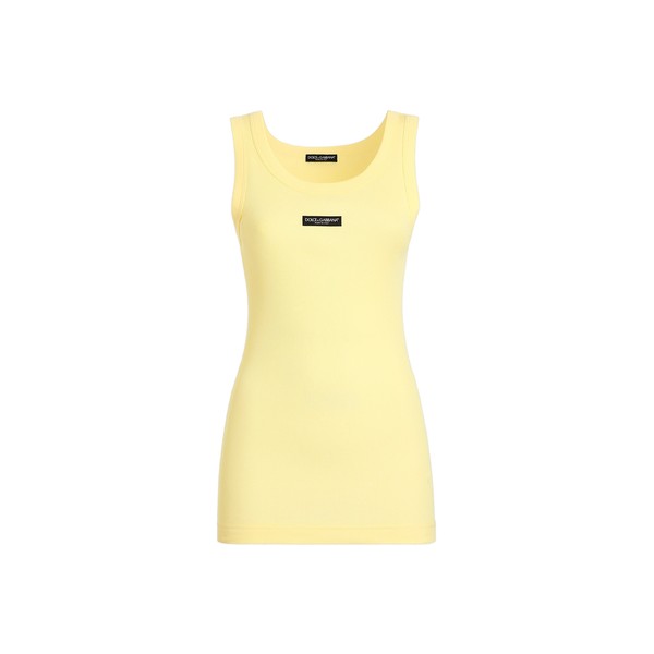 Dolce & Gabbana Ribbed jersey tank top with logo