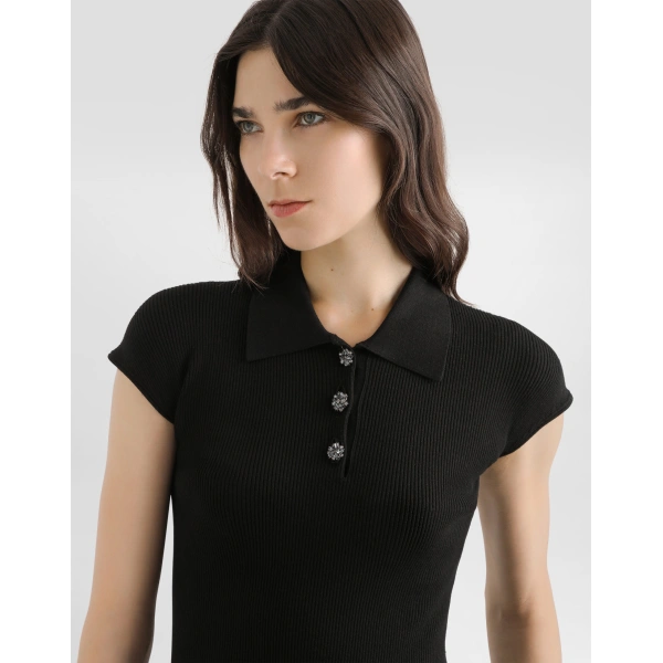 Dolce & Gabbana Ribbed polo sweater, view 4