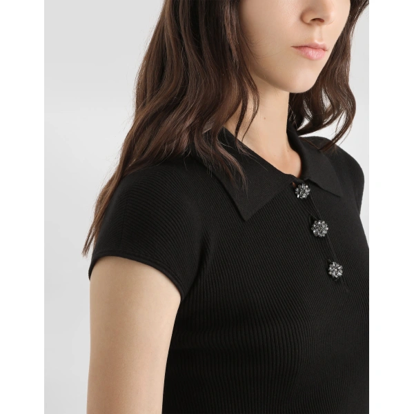 Dolce & Gabbana Ribbed polo sweater, view 5