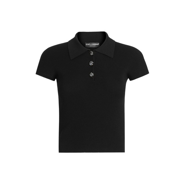Dolce & Gabbana Ribbed polo sweater
