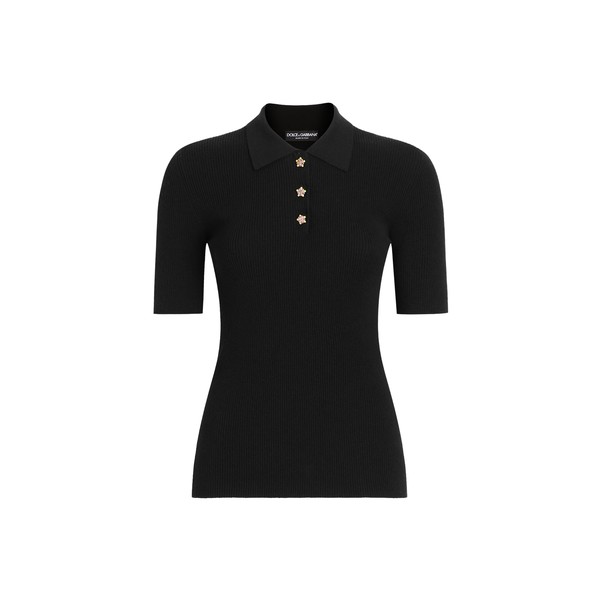 Dolce & Gabbana Ribbed polo sweater