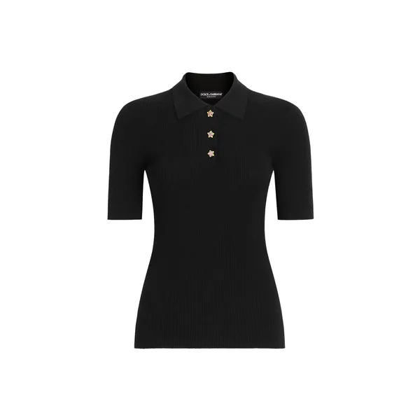 Dolce & Gabbana Ribbed polo sweater