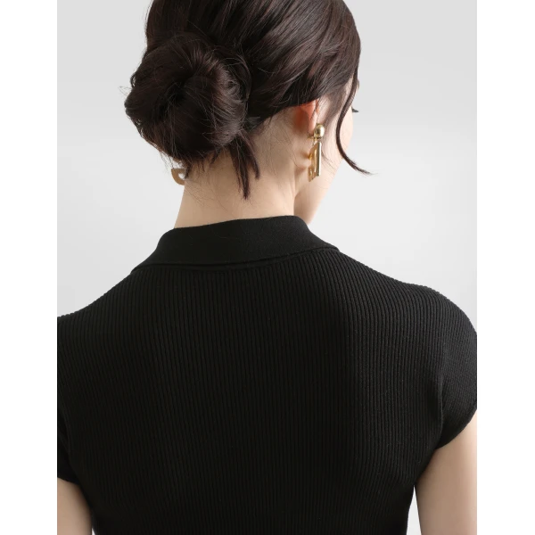 Dolce & Gabbana Ribbed viscose polo-shirt Top, view 5