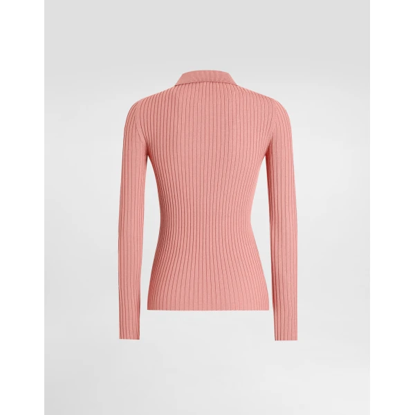 Dolce & Gabbana Ribbed wool polo-style sweater, view 6