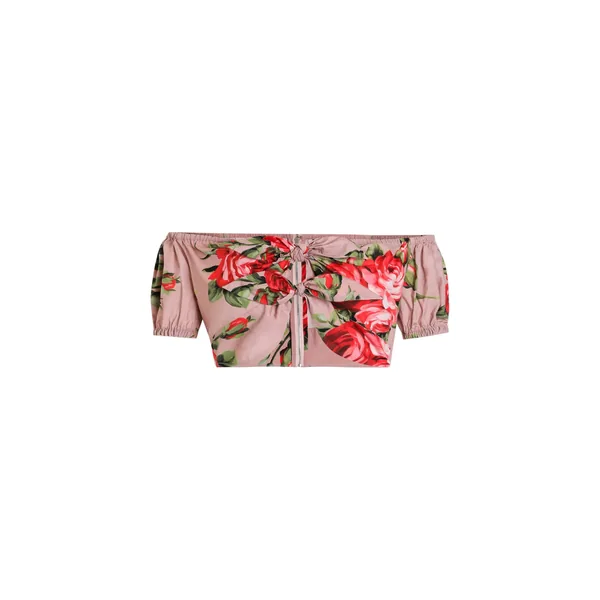 Dolce & Gabbana Rose bouquet-print cotton top