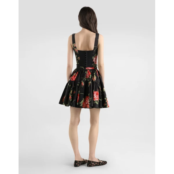 Dolce & Gabbana Rose bouquet-print short skirt, view 3
