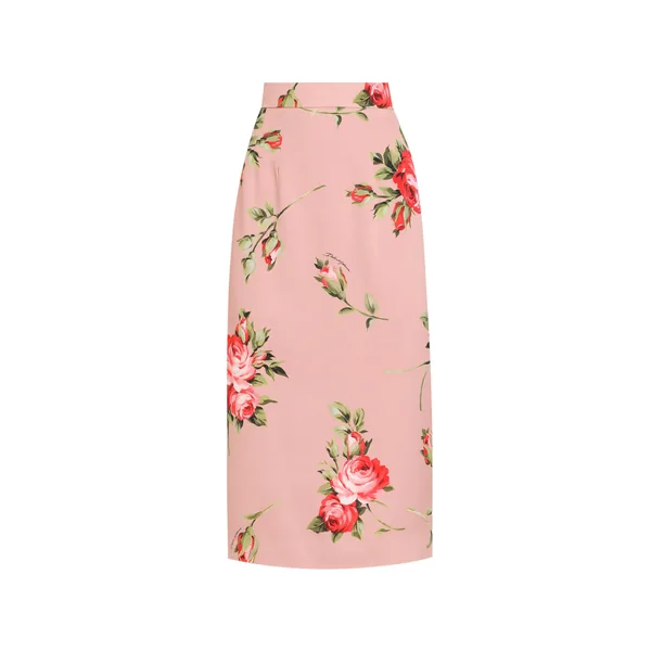 Dolce & Gabbana Rose bouquet-print straight skirt