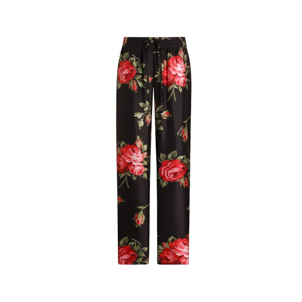 Dolce & Gabbana Rose bouquet-print vanity twill trousers