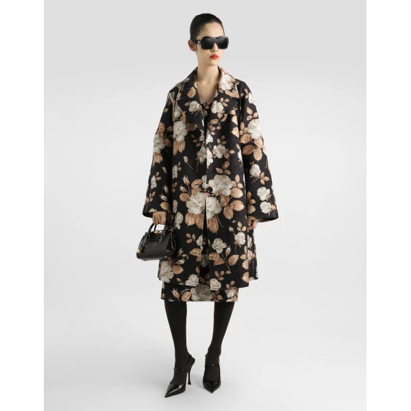 Dolce & Gabbana Rose-print brocade dress, view 2