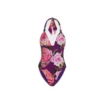 Dolce & Gabbana Rose-print one-piece V-neck swimsuit