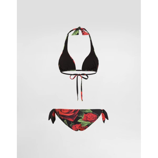 Dolce & Gabbana Rose-print triangle bikini, view 2