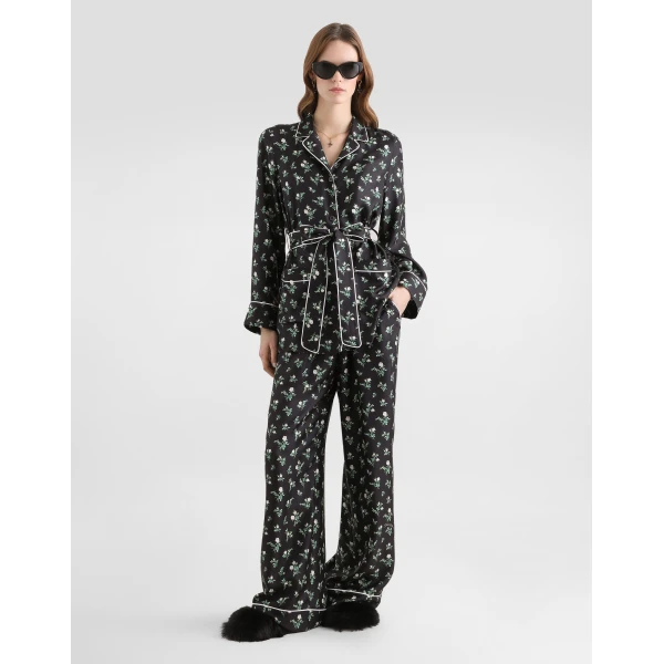 Dolce & Gabbana Roses and lilies of the valley-print twill shirt, view 2