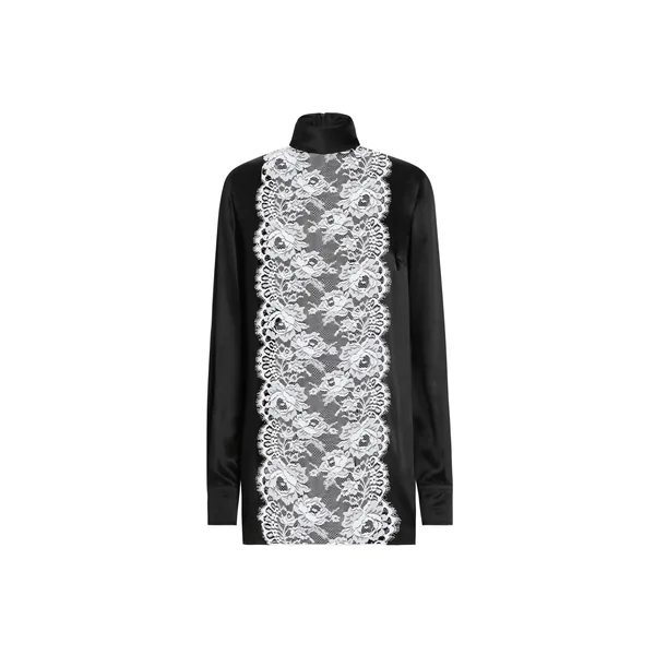 Dolce & Gabbana Satin sack top with lace shirt front