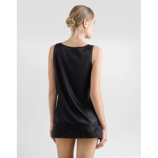 Dolce & Gabbana Satin tank top with DG logo pin, view 5