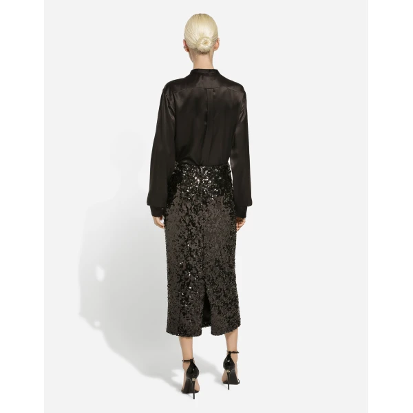 Dolce & Gabbana Sequined calf-length skirt, view 3
