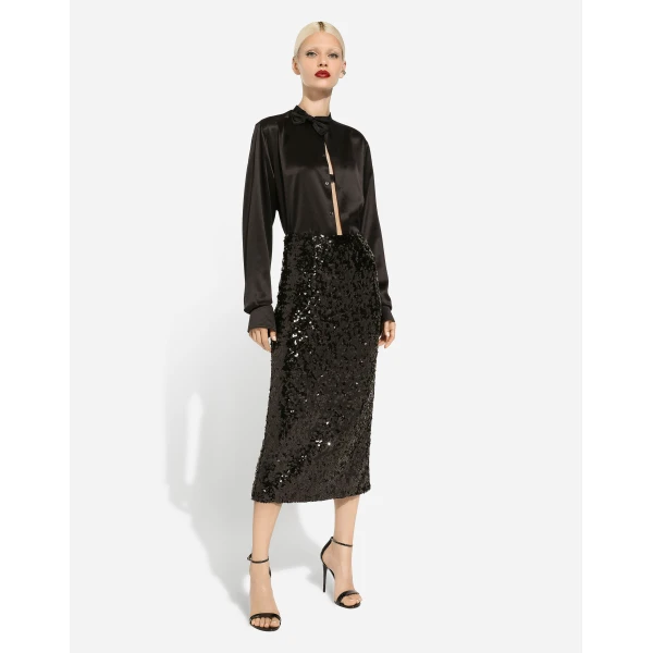 Dolce & Gabbana Sequined calf-length skirt, view 5